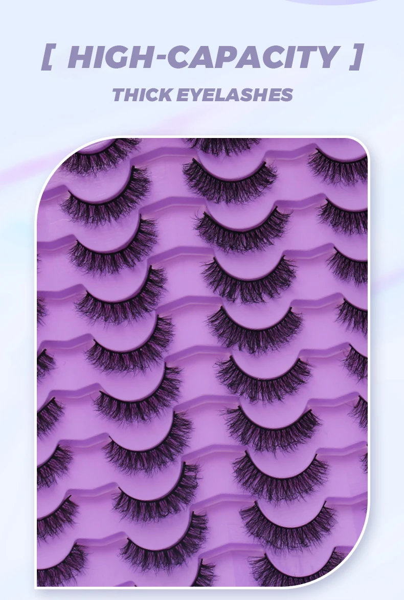 DINGSEN 20 Paar 3D-Wimpern aus Kunstnerz, dicke, wiederverwendbare Wimpern, flauschige Wimpern, Cosplay, Schönheits-Make-up, falsche Wimpern – Detail 4