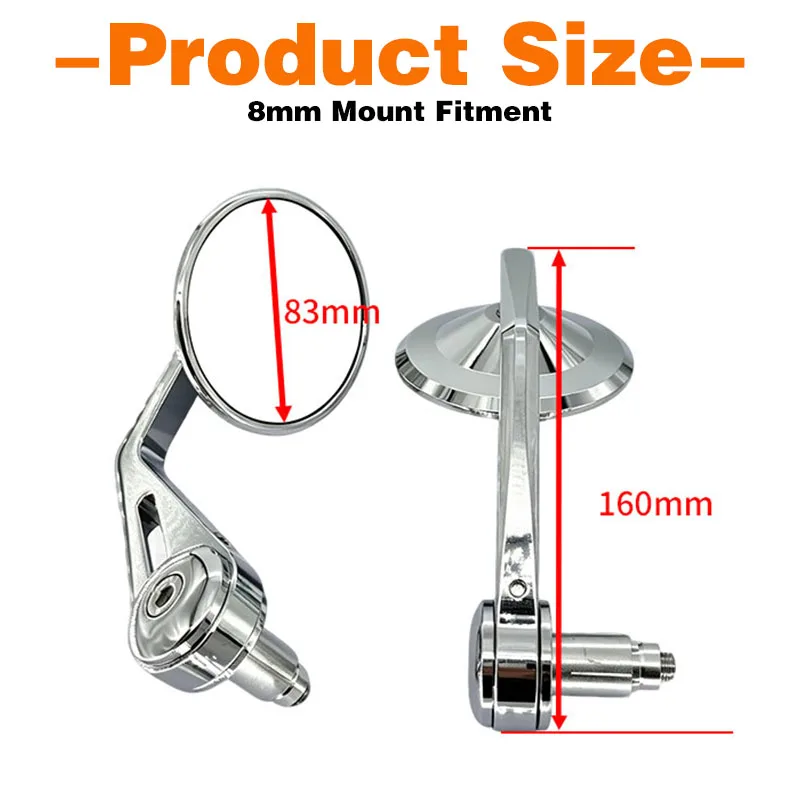 Universeller 7/8" 22mm Lenkerendenspiegel für CBR600RR CBR1000RR NC750X Motorrad-Lenkerend-Rückspiegel Zubehör – Detail 4