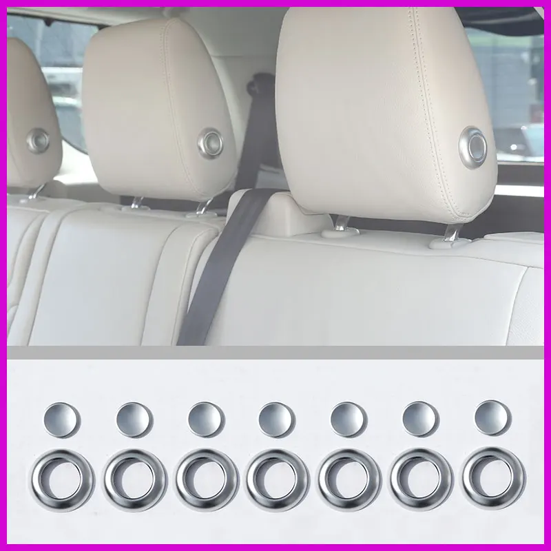 14 Pcs For Land Rover Discovery 5 2017 2018 L462 LR5 Car Accessories ABS Matt Silver Head Pillow Adjustment Button Cover Trim