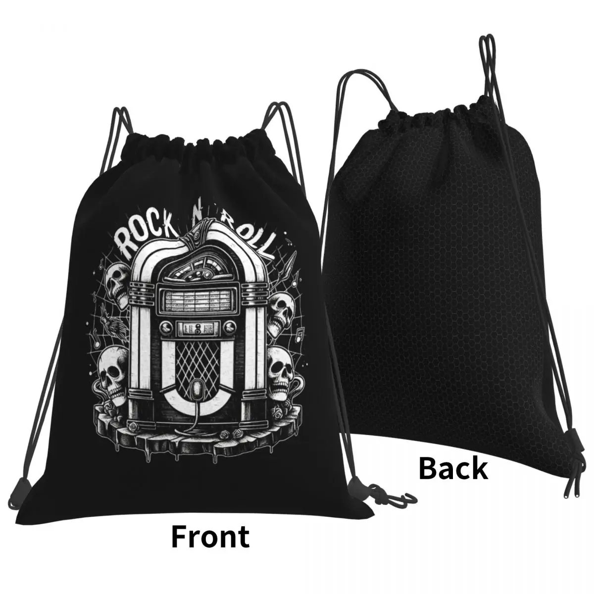 Rock 'n Roll Eternal Backpacks Multi-function Drawstring Bundle Pocket Sports Bag Book Bags for Man Woman Students