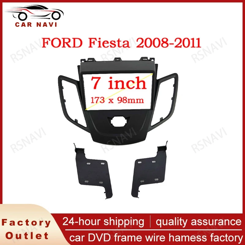 

RSNAVI Double Din Radio Fascia Frame for FORD Fiesta 2008-2017 Panel Dash Mount Installation Trim Kit Face Black Frame GPS 2din