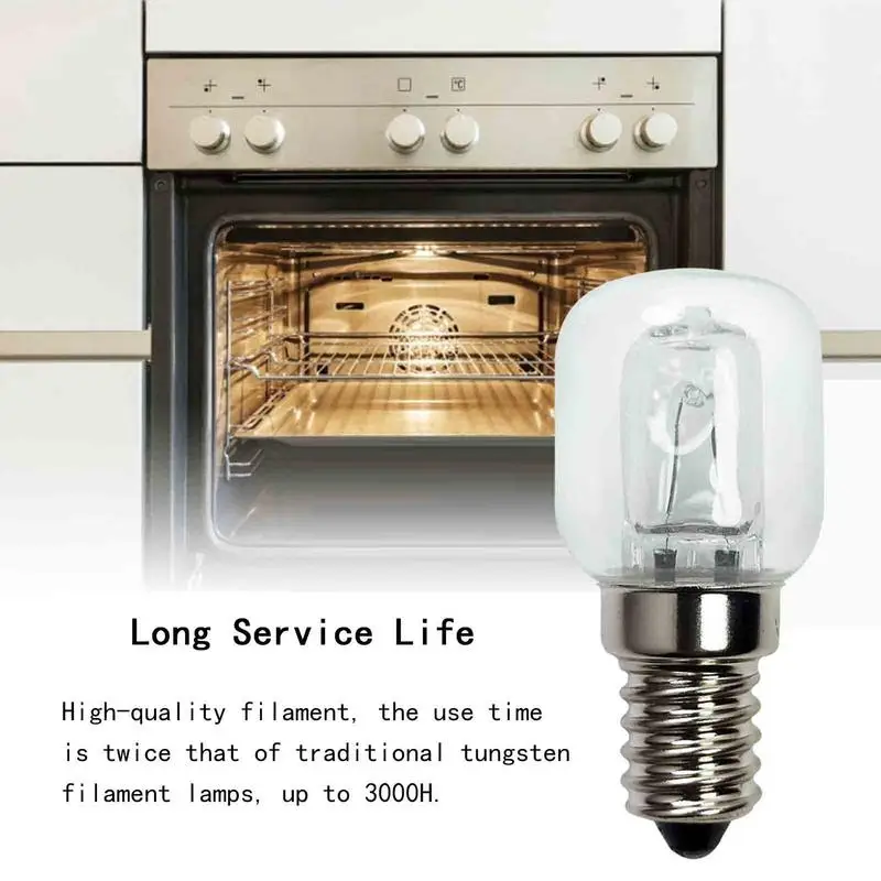 Oven Light 220v 25W High Temperature Resistant 500 Degree Oven Microwave Oven Bulb Salt Lamp E14 Small Screw Mouth ampoule four