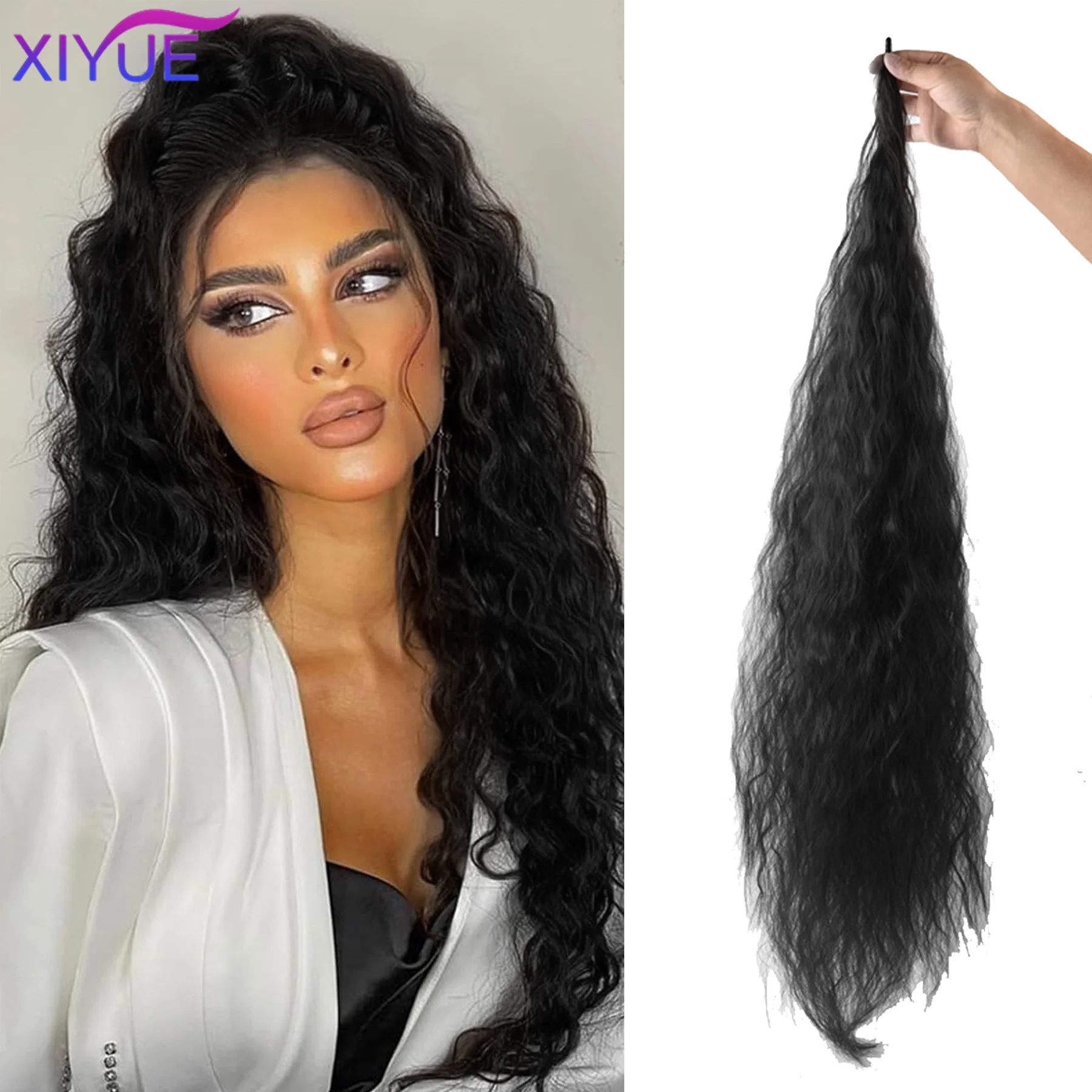 

XIYUE Synthetic Flexible Wrap Around Ponytail Long Wavy Layered Fake Ponytail Hairpiece Extensions For Women Daily Use