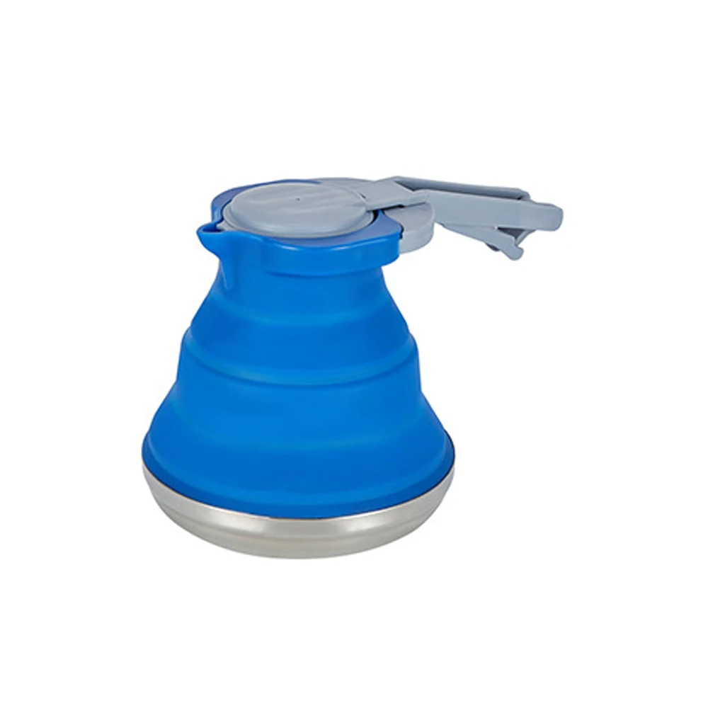 Creative Portable Silicone Kettle Outdoor Silica Gel Folding Coffee Compres sion Leak Proof Travel   Camping Kettle 1500ML