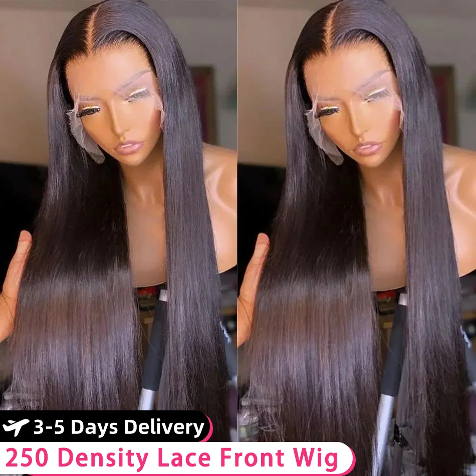 40 Inch Bone Straight Hd Lace Frontal Wig 13x6 Frontal Wig Brazilian Transparent Human Hair Lace Frontal Wigs For Women On Sale