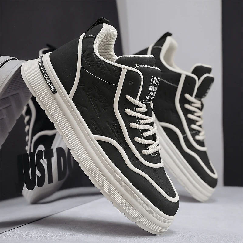 2025 ربيع جديد أحذية رجالي موضة الإغاثة النحت أحذية رياضية كاجوال الرجال جولة تو أحذية العمل أحذية رياضية مريحة للمشي #3