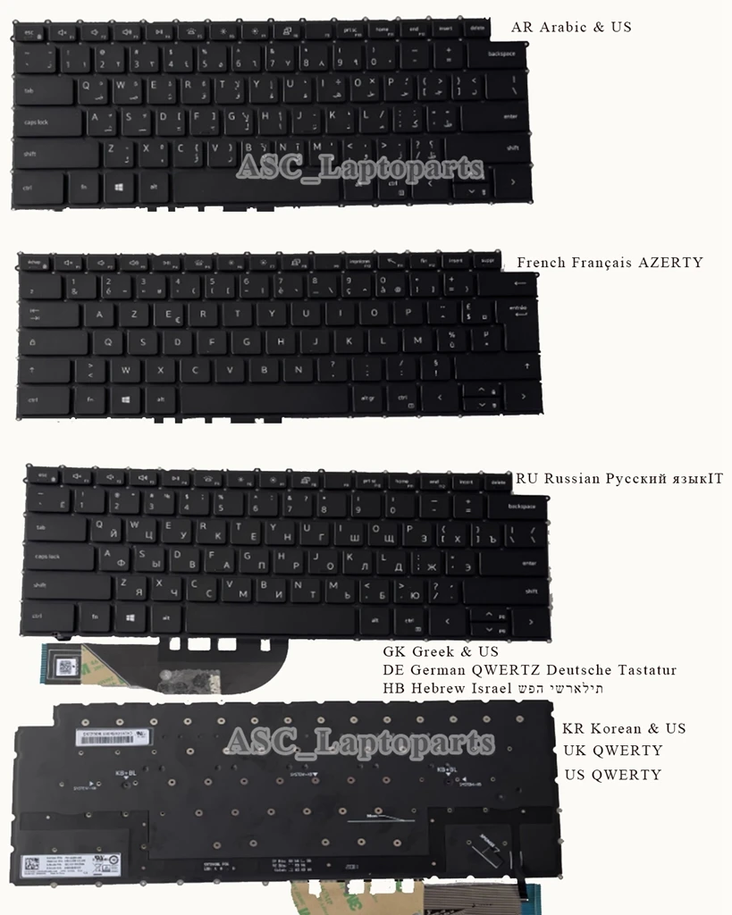 

Новая арабская, французская, греческая, немецкая, иврит, корейская, русская, Великобритания, США, клавиатура для DELL XPS 9500 9510 9520 9730 9700 9710 9720 9730 с подсветкой