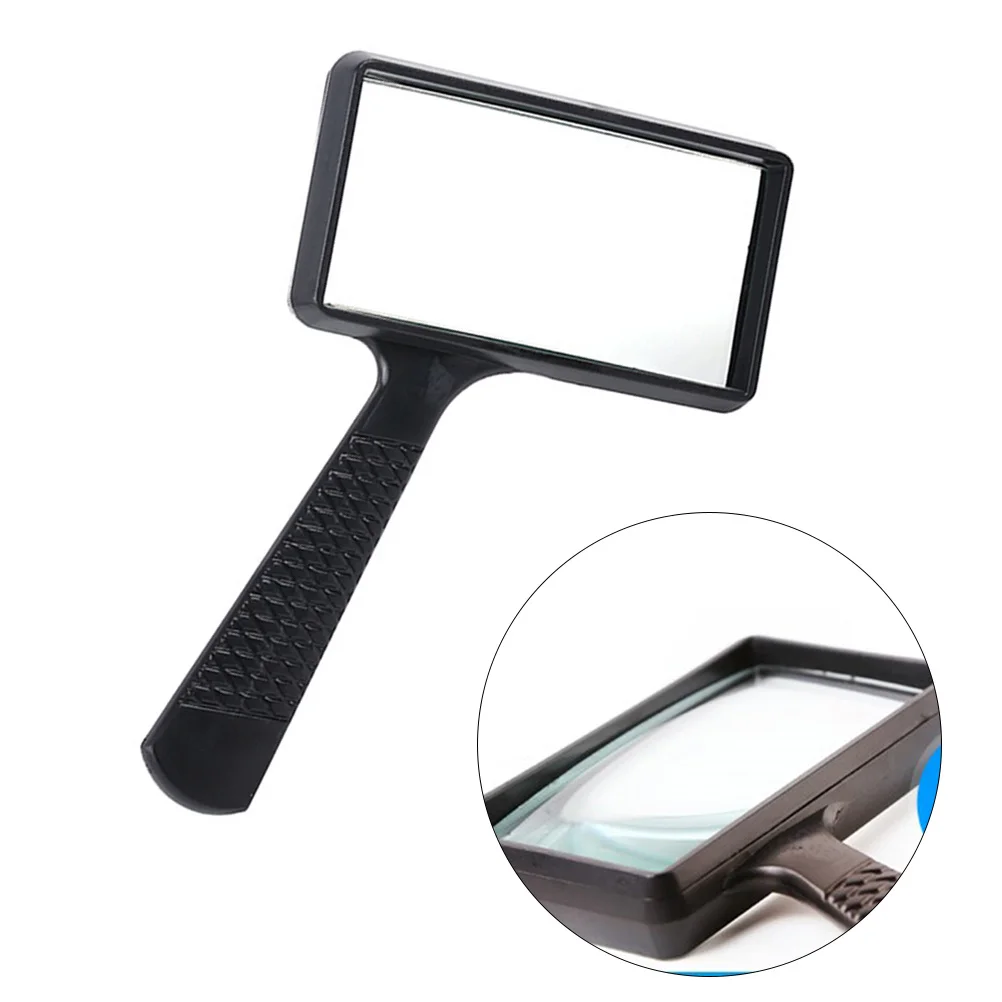 عدسة مكبرة للقراءة، مقبض مريح محمول باللون الأسود، مثالية للكتب والخرائط والصحف، عدسة مكبرة بتصميم خفيف الوزن