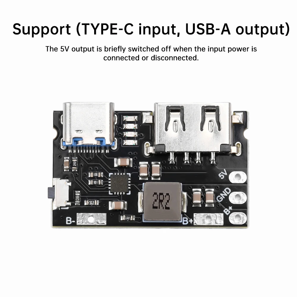 1/3/5 pçs 2.4a módulo de potência conversor de impulso placa de proteção de carregamento de bateria de lítio display led para carregador diy tipo-c usb 5v