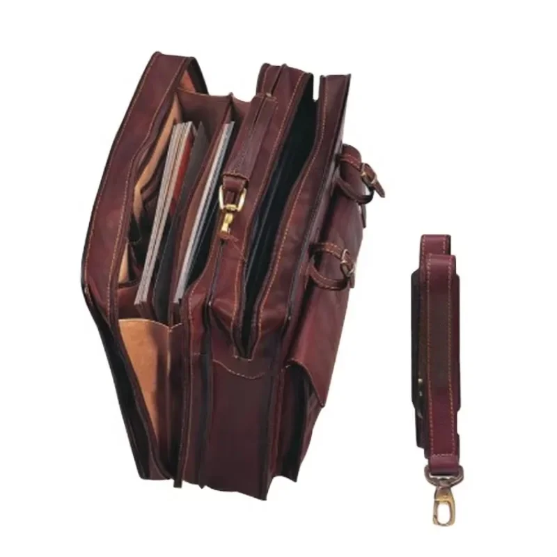 Premium Leather Office Business Briefcase Men