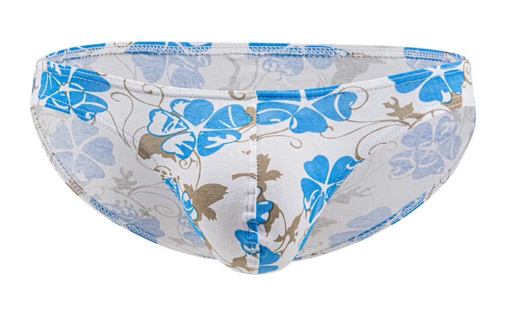 

Men's Teen Floral Print Low-Rise Cotton Briefs, Cute Korean Style Underwear Gays Erotic U Pouch Panties Hip Lift Quick Dry Tanga