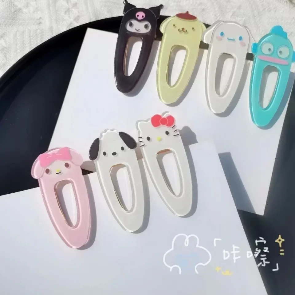 Random 1-6pcs Sanrio Hairpin Pin Cartoon Hello Kitty Kuromi Girls Barrettes Bangs Clip Women Girls Hair Slid Clip Jewelry Gifts image 3