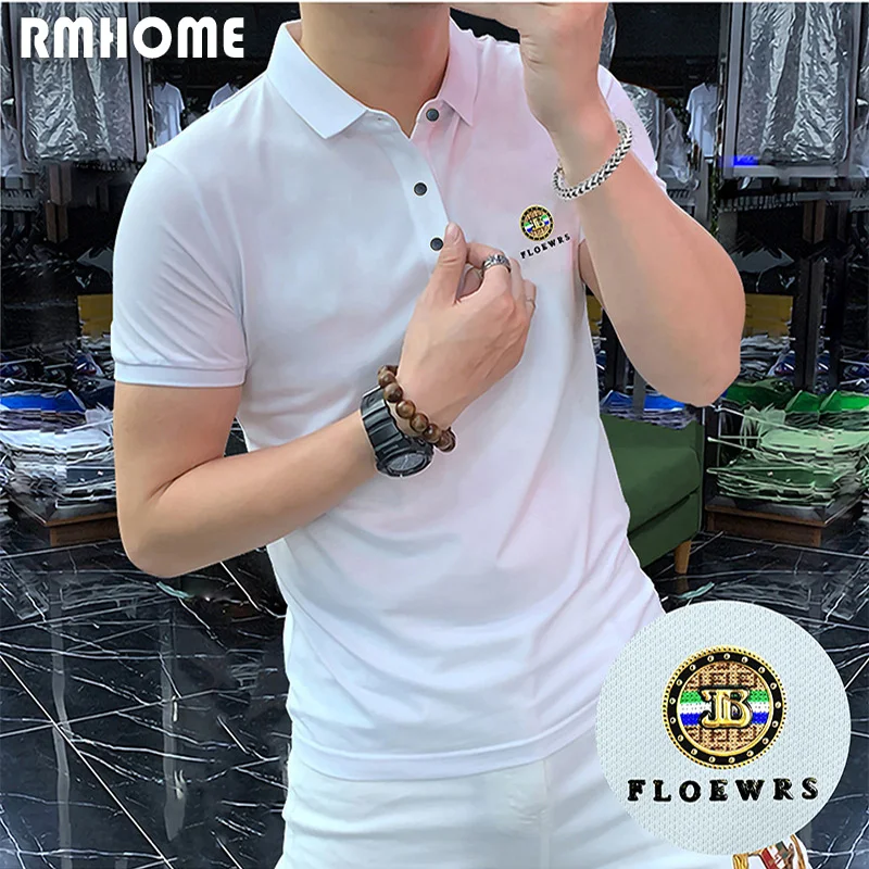 2023 New Polo T-shirt Men\'s Lapel Short Sleeve Business Casual Modern Stylish Multicolor Male Tees Slim Comfortable Clothing 4XL