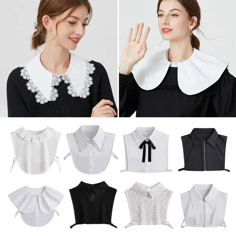 

Cotton Shirt Fake Collar Fashion Detachable Vintage Lapel Women Classic Clothes Accessories