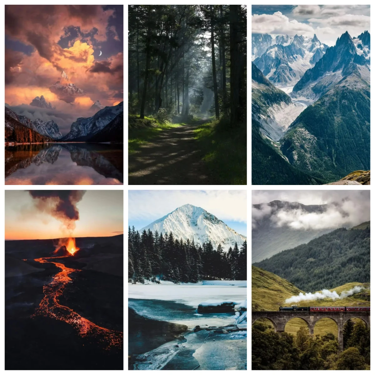 

500/1000/1200/2000PCS Jigsaw Puzzles Natural Grand Scenery Forest Mountains Family Activity Games for Bedroom Home Decor Gift