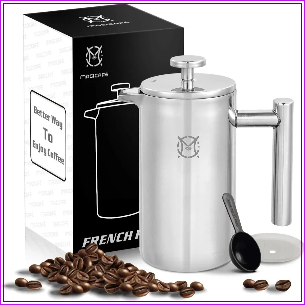 

Single Serve French Press Coffee Maker 12oz Stainless Steel Thermal Double Walled