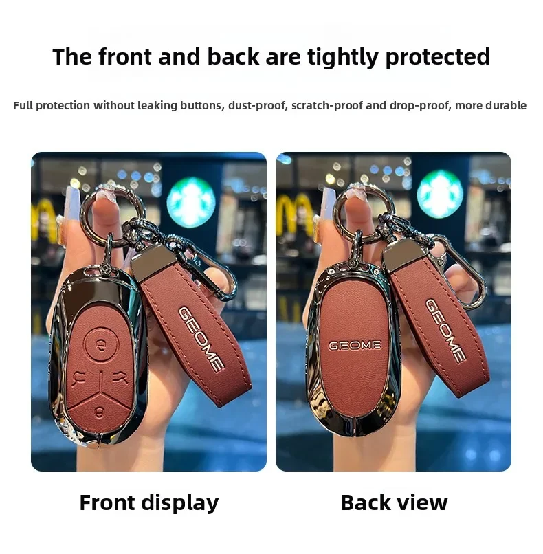 

For Geely Star Wish 2025 Key Protective Cover Freedom Exploration Edition Geometric Style Car Accessory with Buckle