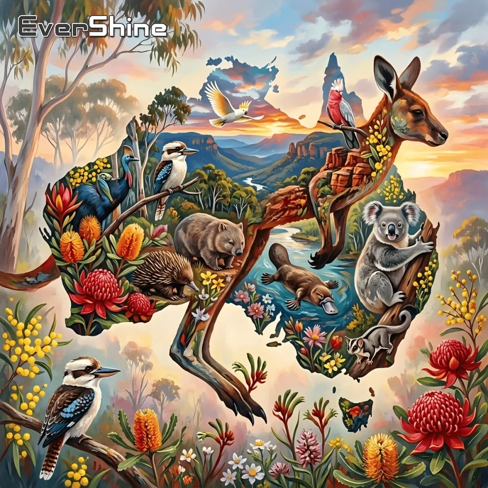 EverShine New Arrival Kangaroo Diamond Painting Kara Picture Rhinestones Beaded Mosaic Bird DIY Embroidery Flower Handicraft