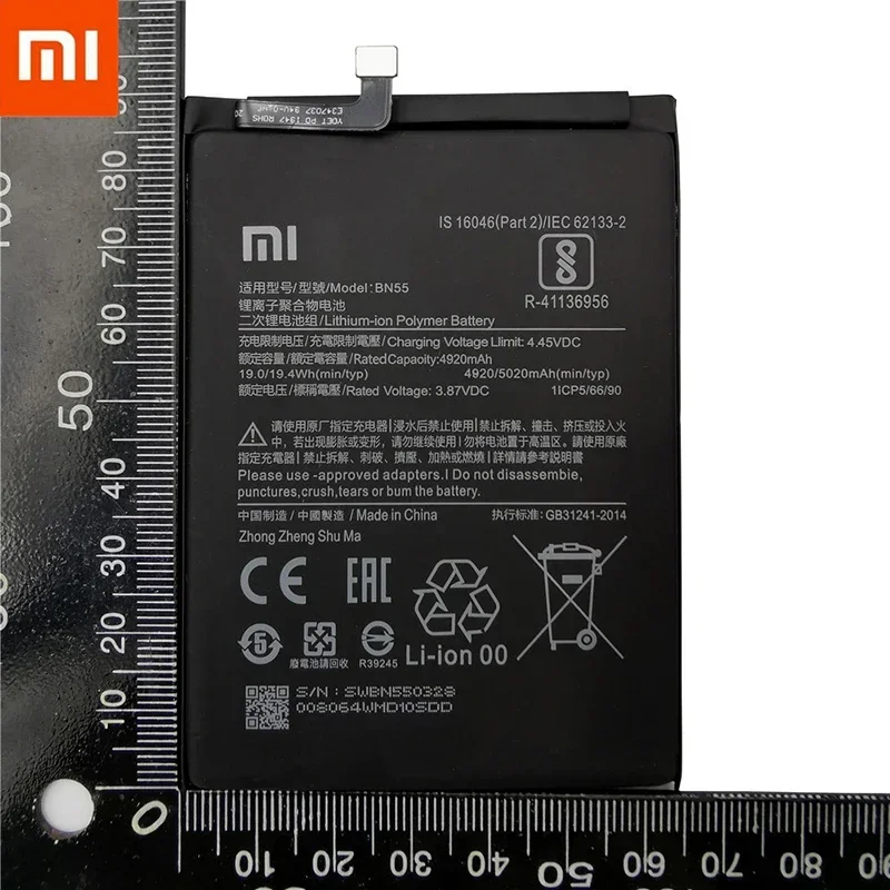 100% Original 5020mAh Replacement Battery For Xiaomi Redmi Note 9S Note9S BN55 Genuine Phone Battery Batteries Fast Shipping