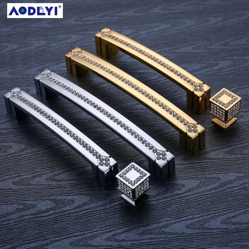 24K Real Gold Sliver Crystal D - Drawer Pull Gold ulasan dan harga