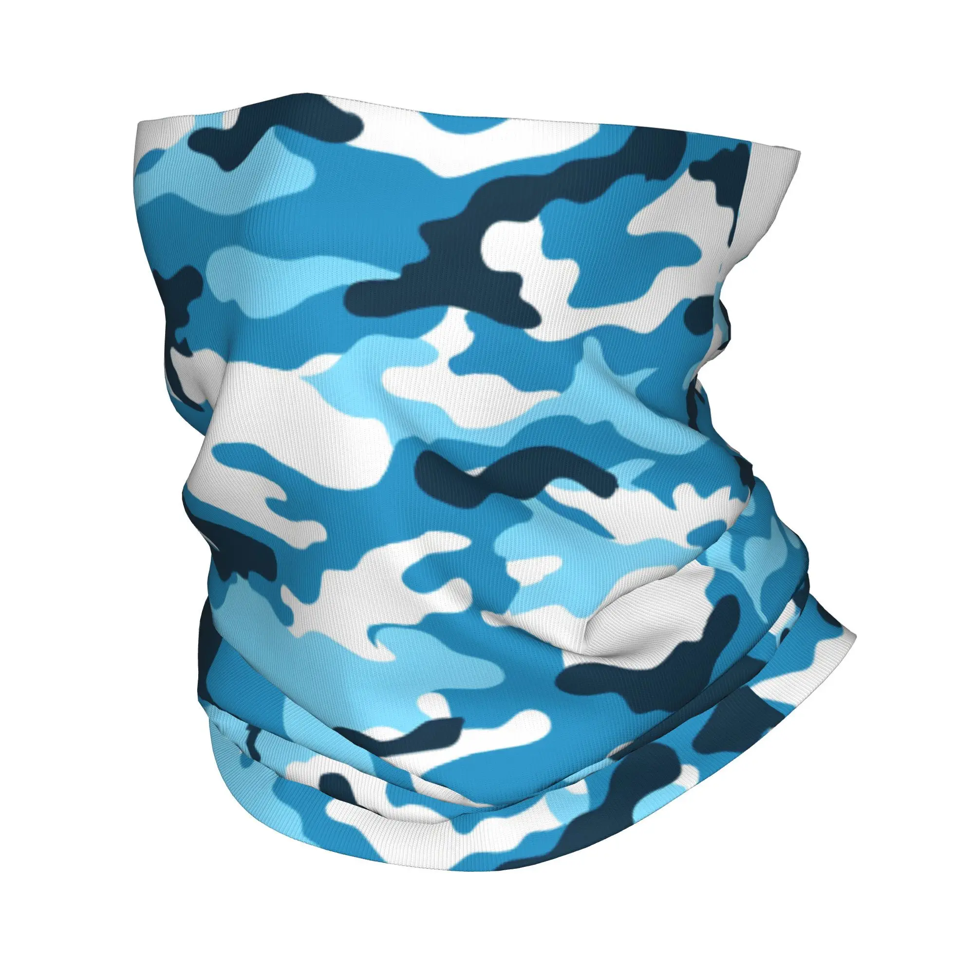 

Custom Blue Navy Camo Neck Gaiter Men Women UV Protection Winter Original Bandana Scarf for Hiking