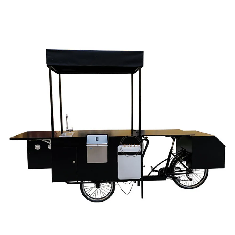 

Fridge Ice Cream Tricycle Cargo Bike Coffee Cart With Cold Drink Cart Food Bicycle Tricycle