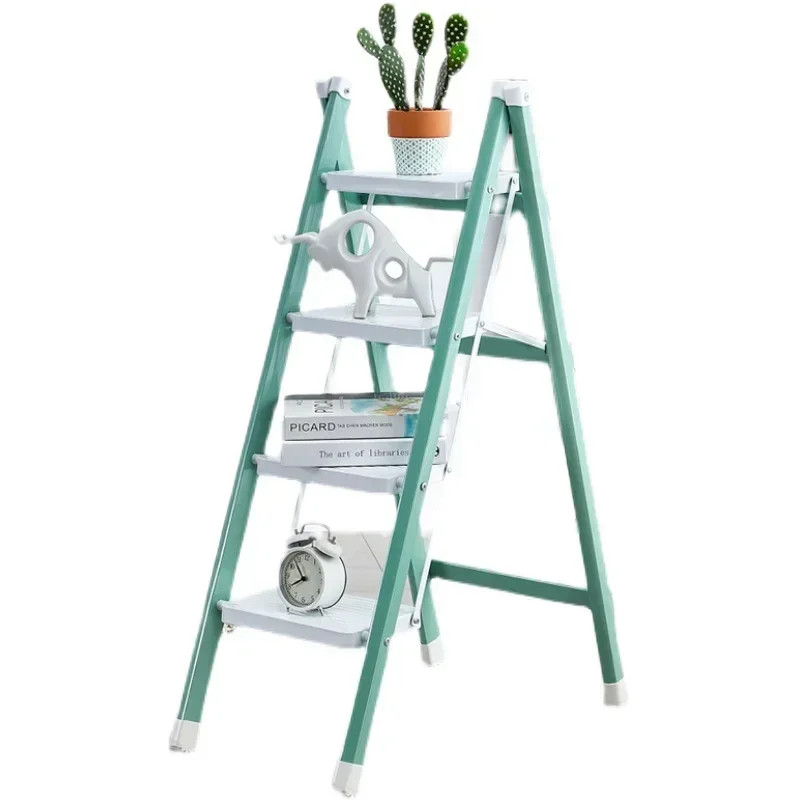 Portable Folding Ladder Chair Multifunctional 3 Step Ladder Reinforced Raised Step Stool Non-slip Foot Pad Stand for Flowers