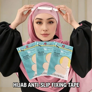 

Invisible Strong Grip Thin Tape Scarf Secure Non-slip Double Sided Adhesive Silky Muslim Hijab Band Waterproof Portable