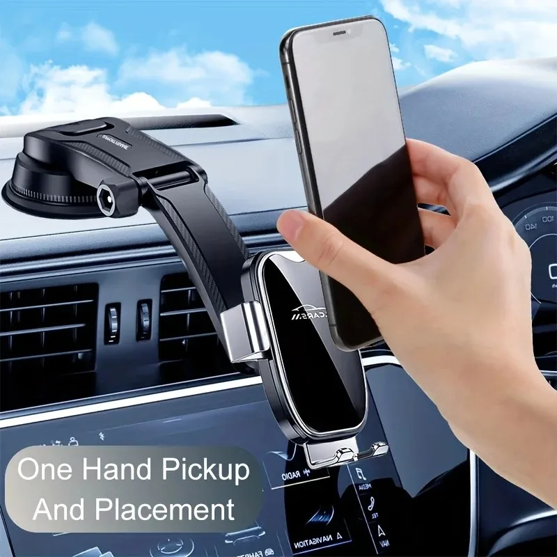 Lcars Universal Car Phone Holder Dashboard Center Console Suction Cup Mount Gravity Clamping Rotation and Folding Adjustment Does Not Block View Navigation Holder