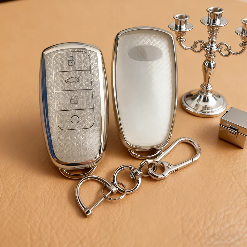 White Diamond TPU für Chery Omoda 5 C5 Tigo 7 8 Pro Max Tigo 7 8 Plus Arrizo 5 Plus Smart Remote Autoschlüsseletui Cover Fob Holder