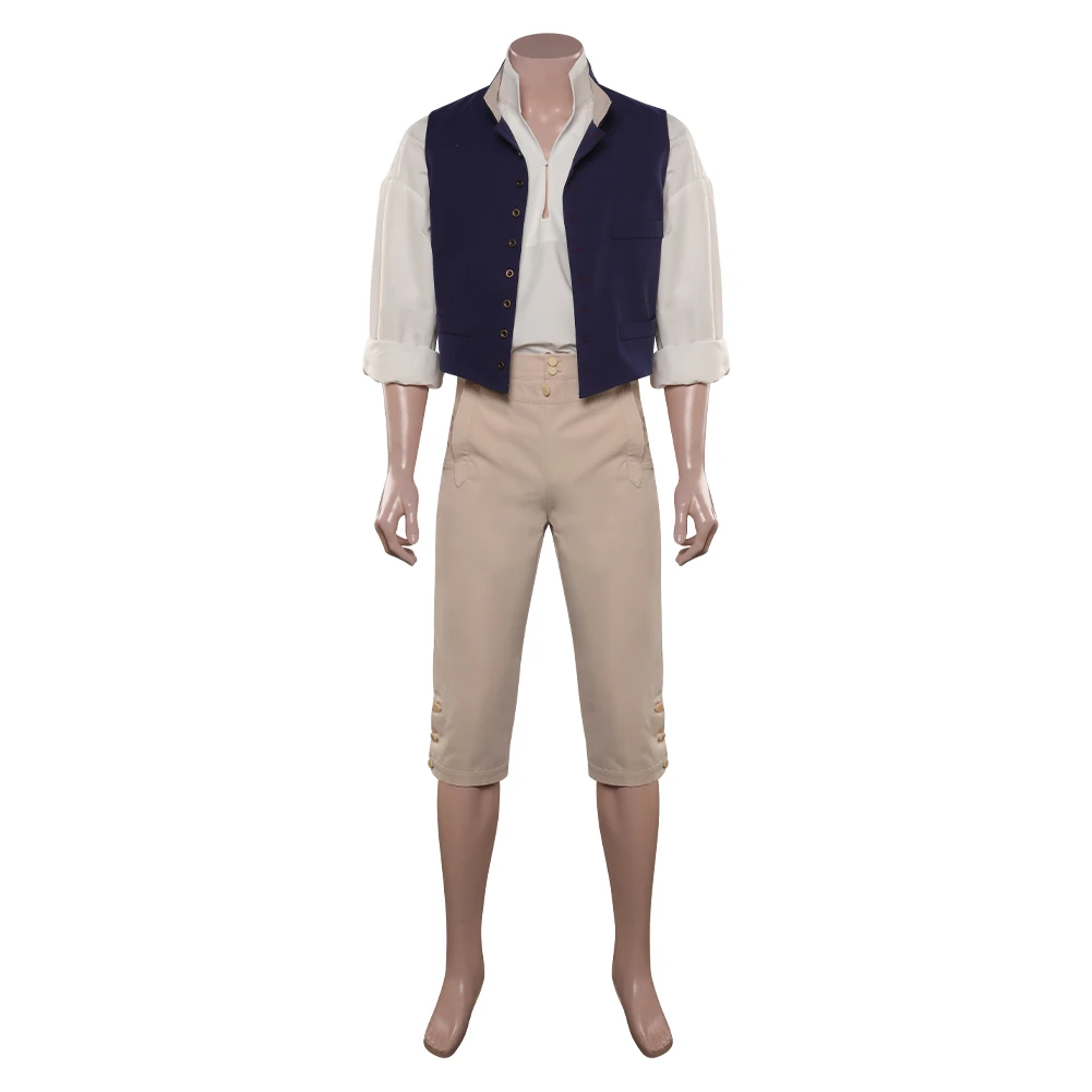 Disfraz de Prince Eric para hombre, traje de Cosplay, Top, pantalones, chaleco, Halloween, carnaval, fiesta