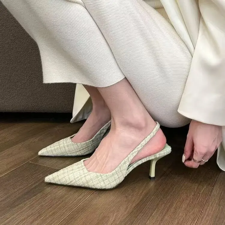 2024 Spring and Autumn New High Heel Women\'s Shoes Small Crowd with Pointed Thin Heels and Shallow Mouth Sexy Single Shoes