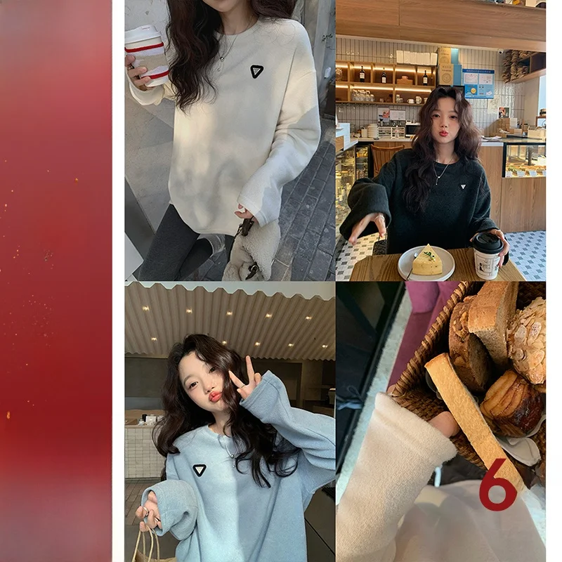 

Женский длинный вязаный свитер с круглым вырезом, на подкладке, теплый, повседневный, свободного кроя, из смесового полиэстера, зимний топ