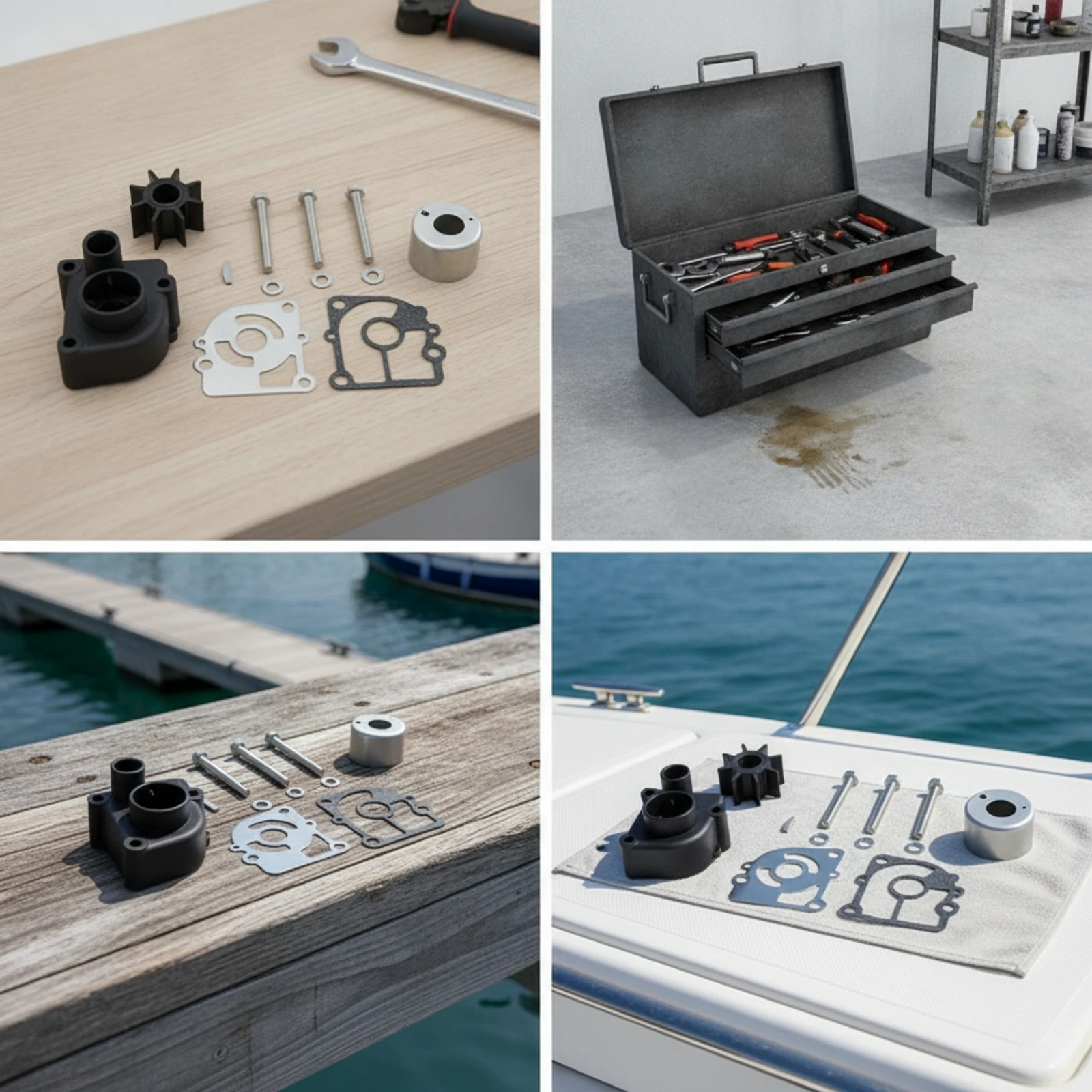 Wasserpumpen Service Set Impeller Kit with Housing Inoxydable Parts Engine Repair for Outboard 9.9 15 18 Kw