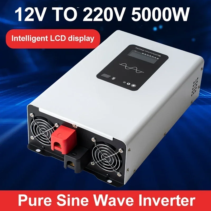 Inverter  Pure Sine Wave 3000W 5000W 6000W DC 12V 24V 48V 60V 7 To AC 110V 220V Converter RV Vehicle Solar Inverters