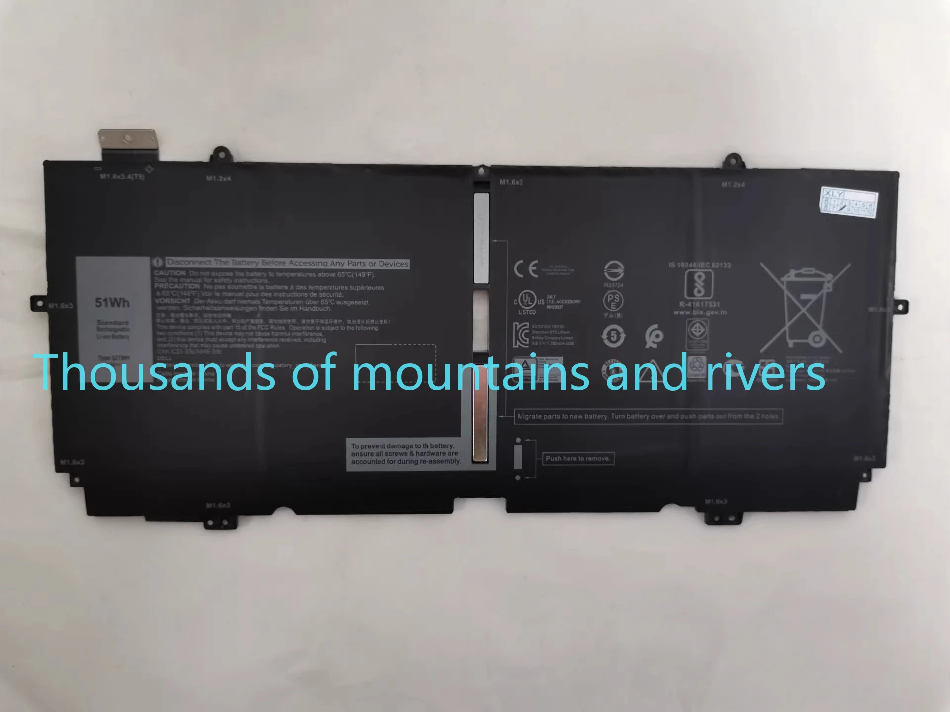 

52TWH XX3T7 Аккумулятор для ноутбука Dell XPS 13 7390 9310 2-IN-1 P103G001 P103G002 7,6 В 51 Втч