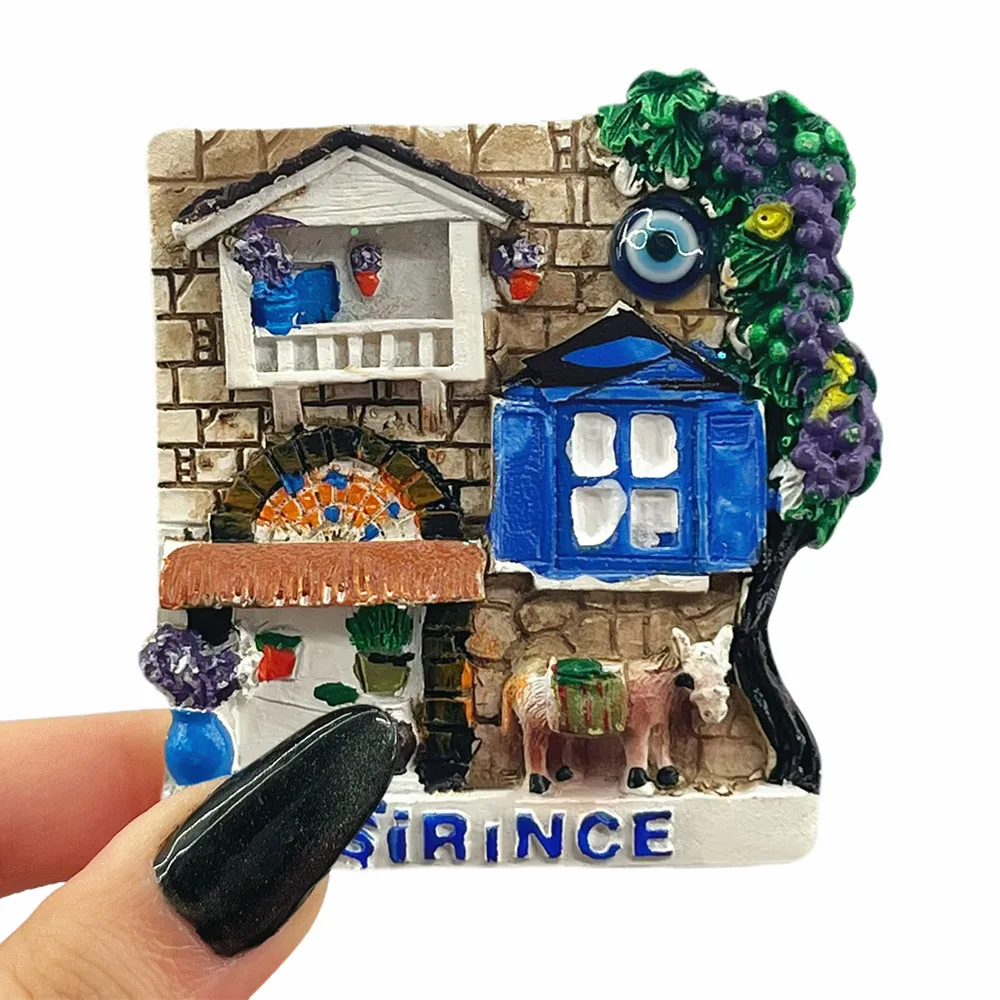 Turkey Alacati Colorful Door 3D Fridge Magnet, Resin Aegean Town Souvenir, Gift & Collectible