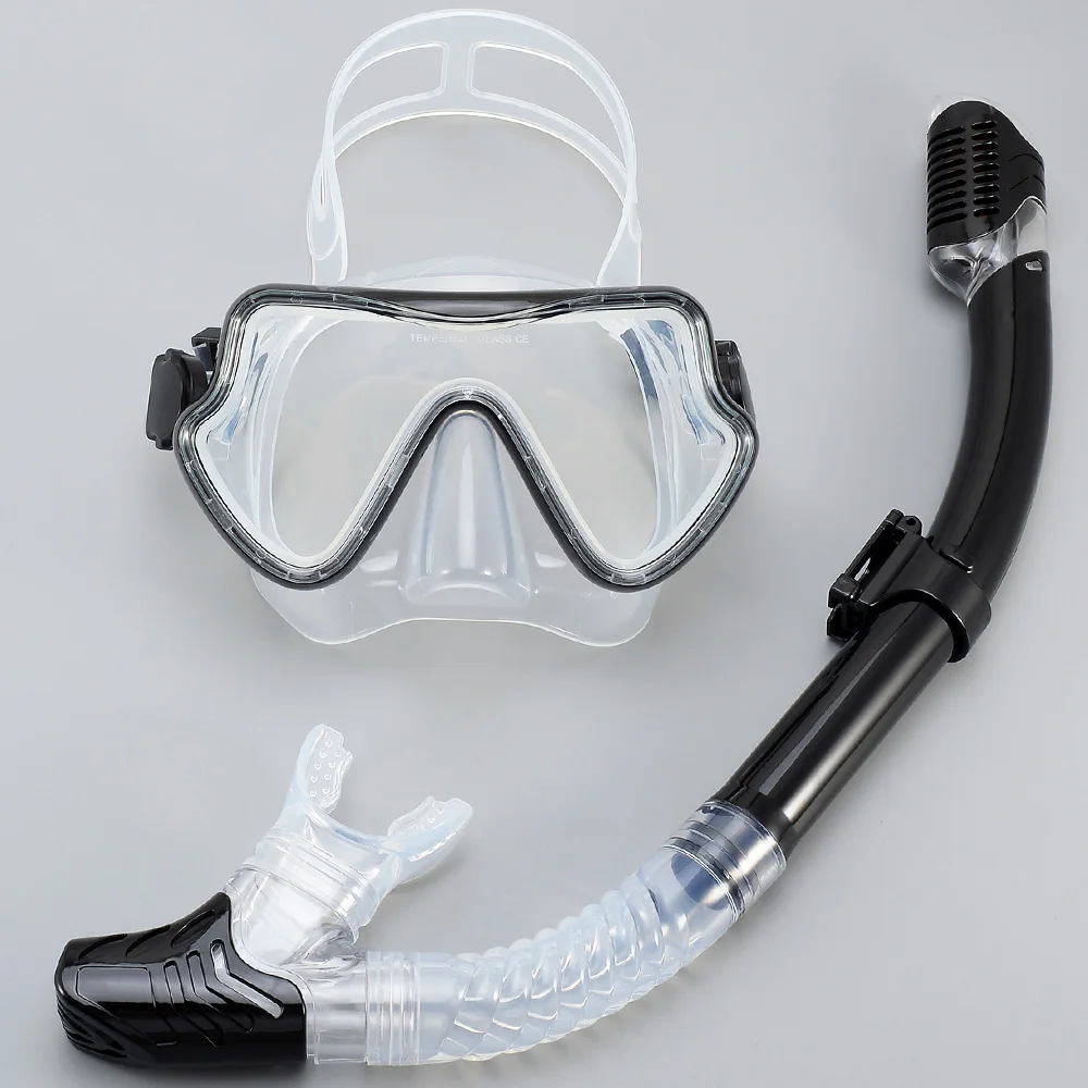 Professionelle Tauchen Masken Schnorcheln Set Erwachsene Silikon Rock Anti-Fog-Brille Gläser Schwimmbad Ausrüstung