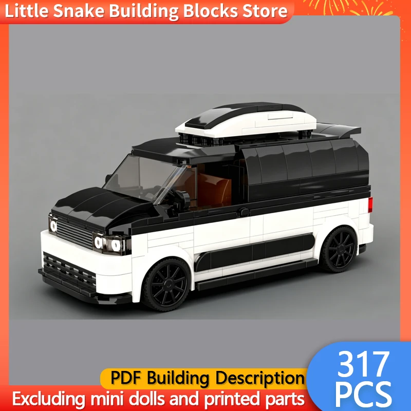 City Car Model MOC Building Bricks T5 Van-Type Transport Car Modular Technology Children Holiday Gifts Assemble Toys Suit