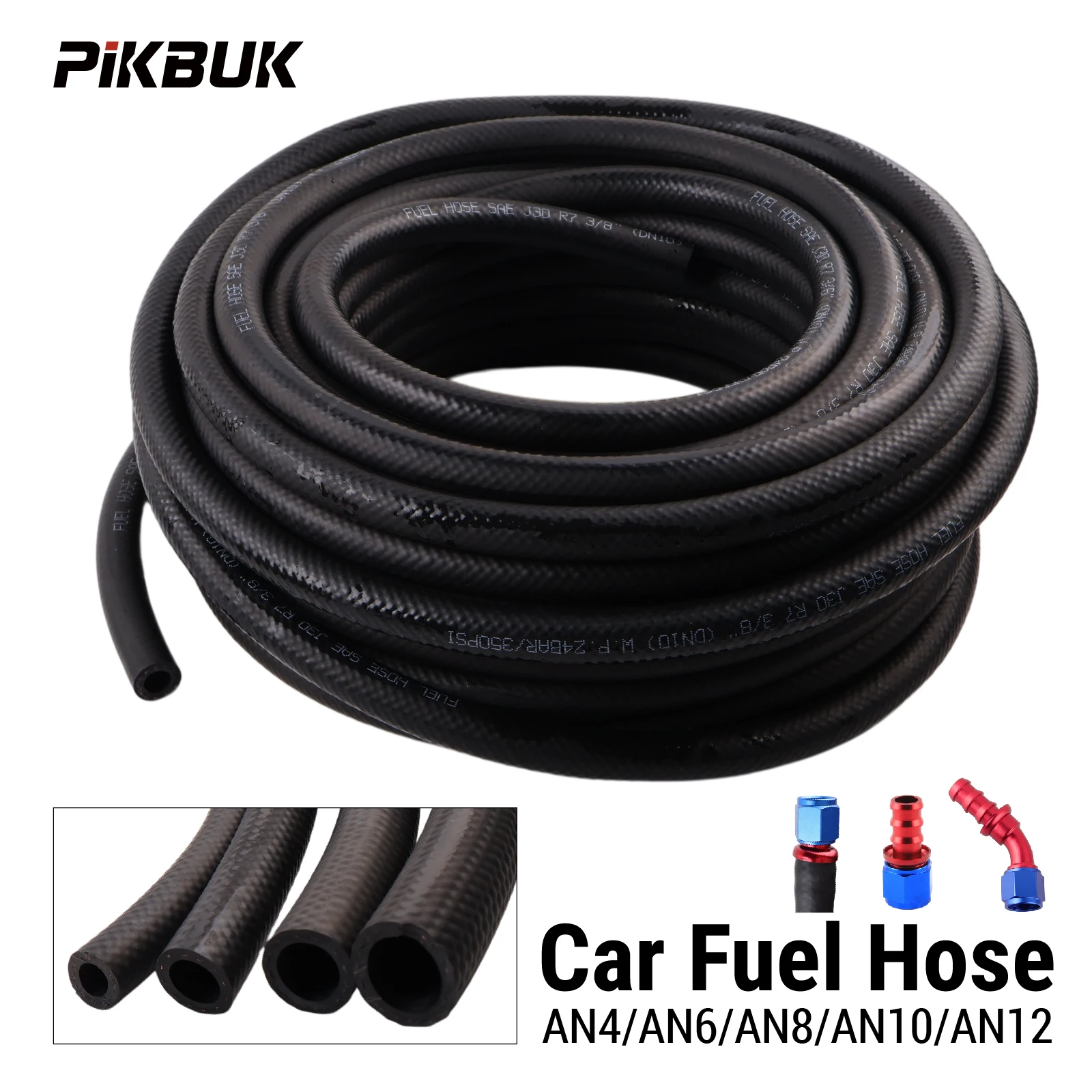 1M 2M 3M 5M Car Fuel Pipe Hose For Barb Fitting Straight Insertion Connector 1/4 3/8 1/2 5/8 3/4in 6mm 9.5mm 12mm 16mm 19mm