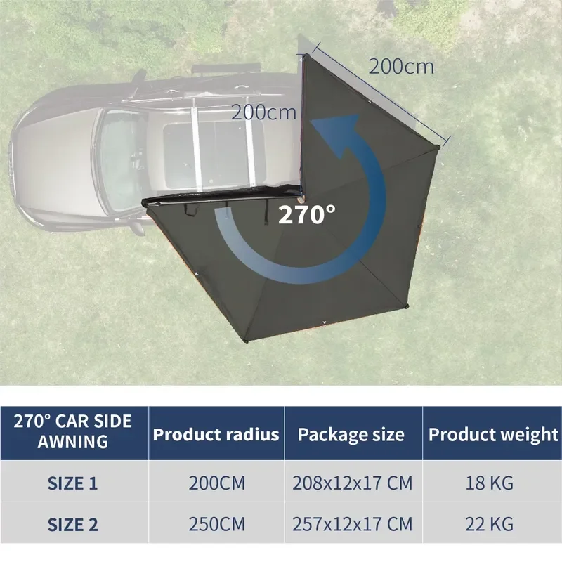 Awnlux Overland Awning Foxwing 180 Degree Roof Top Tent for 4x4 RV Exterior Accessories view 5