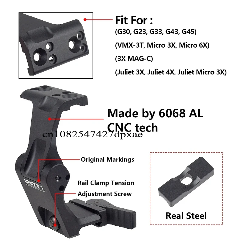 Tactical Unity Fast Mount FTC 3X 6x Magnifier With QD Lever 2.26