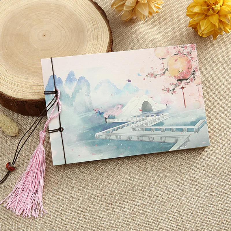 Creative Chinese Style Notebook 10*15cm Vintage Brown Paper Notepad Daily Journal Planner Kawaii Stationery for School Supplies