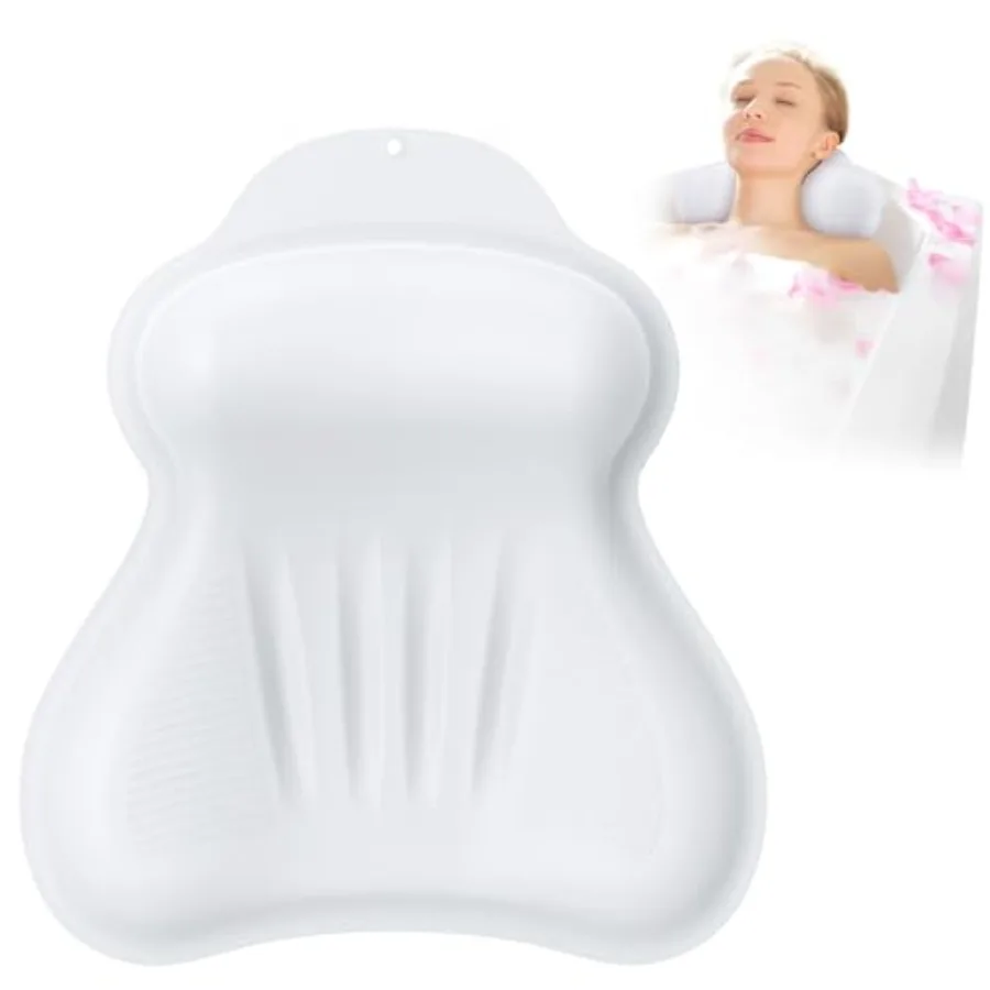 

Silicone Bath Pillow New Material Bath Pillows for Tub Head Neck and Back Support Bath Tub Pillow with 4D Press Inflatable Airb