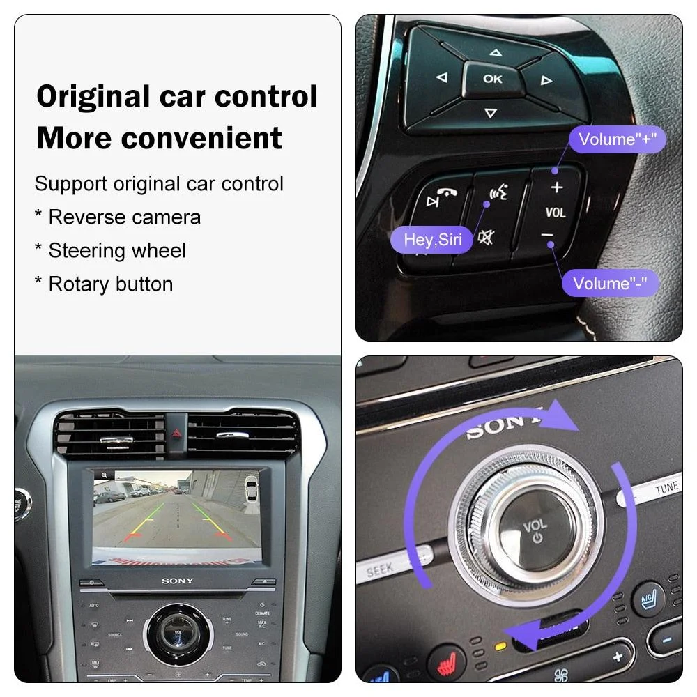 CARABC-Caixa de Decodificador Carplay Sem Fio, Android Auto para Sistema Ford Sync2, Explorador, Foco, Fiesta, C-max, Borda, F-150, Fusão, Touro, Decodificador