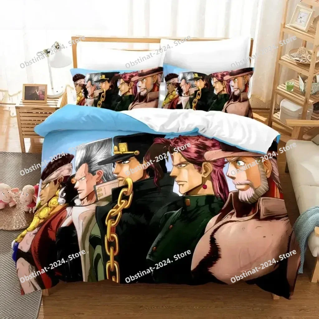 JoJo Bizarre Adventure Jotaro Kujo Bedding Set Duvet Cover Full Queen King Size Pillowcase Print Aldult Kid Bedroom Single Twin