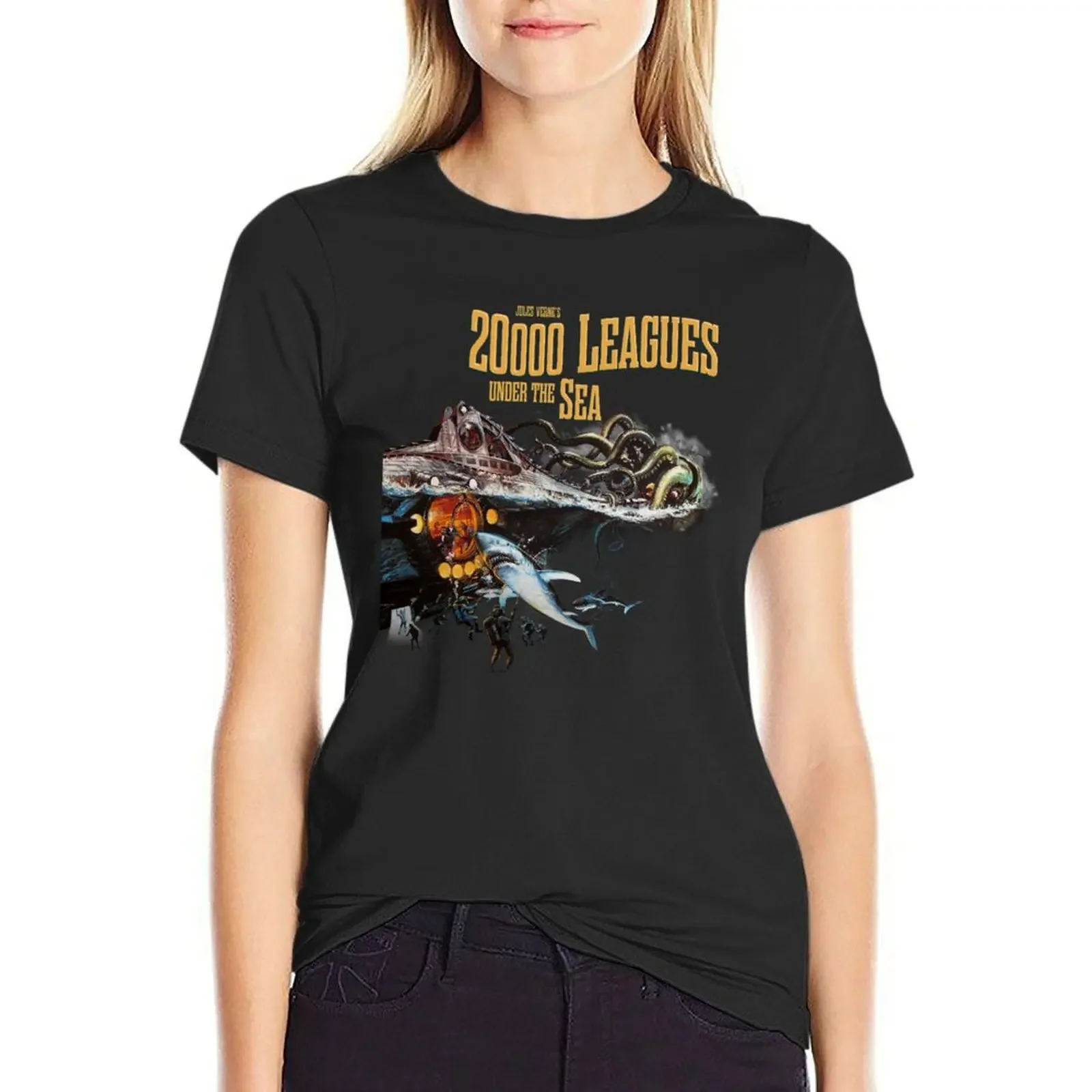 

20,000 leagues under sea Jules Verne T-Shirt Female clothing blanks hippie clothes quick drying tops for Women