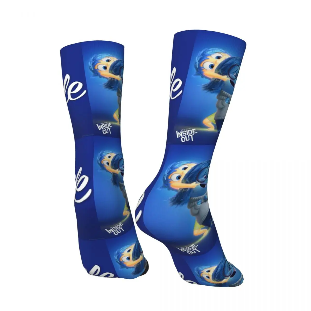 Crazy compression Sadness Sock for Men Harajuku Disney Inside Out Quality Pattern Crew Sock Novelty