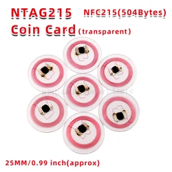 10/50100pcs  NTA-G 215 Coin Card 13.56MHz NTA-G215 Transparent NFC Creative  Nfc Tags Nintendo Switch Lite Games Dedicated Card