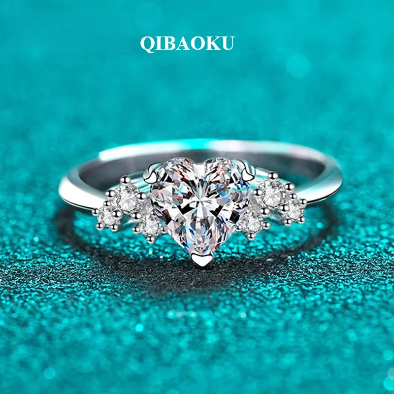 FCGJHW S925 Sterling Silver Heart Moissanite Ring D Color VVS1 Pass Diamond Tester Promise Band for Women Wedding Jewelry 2026